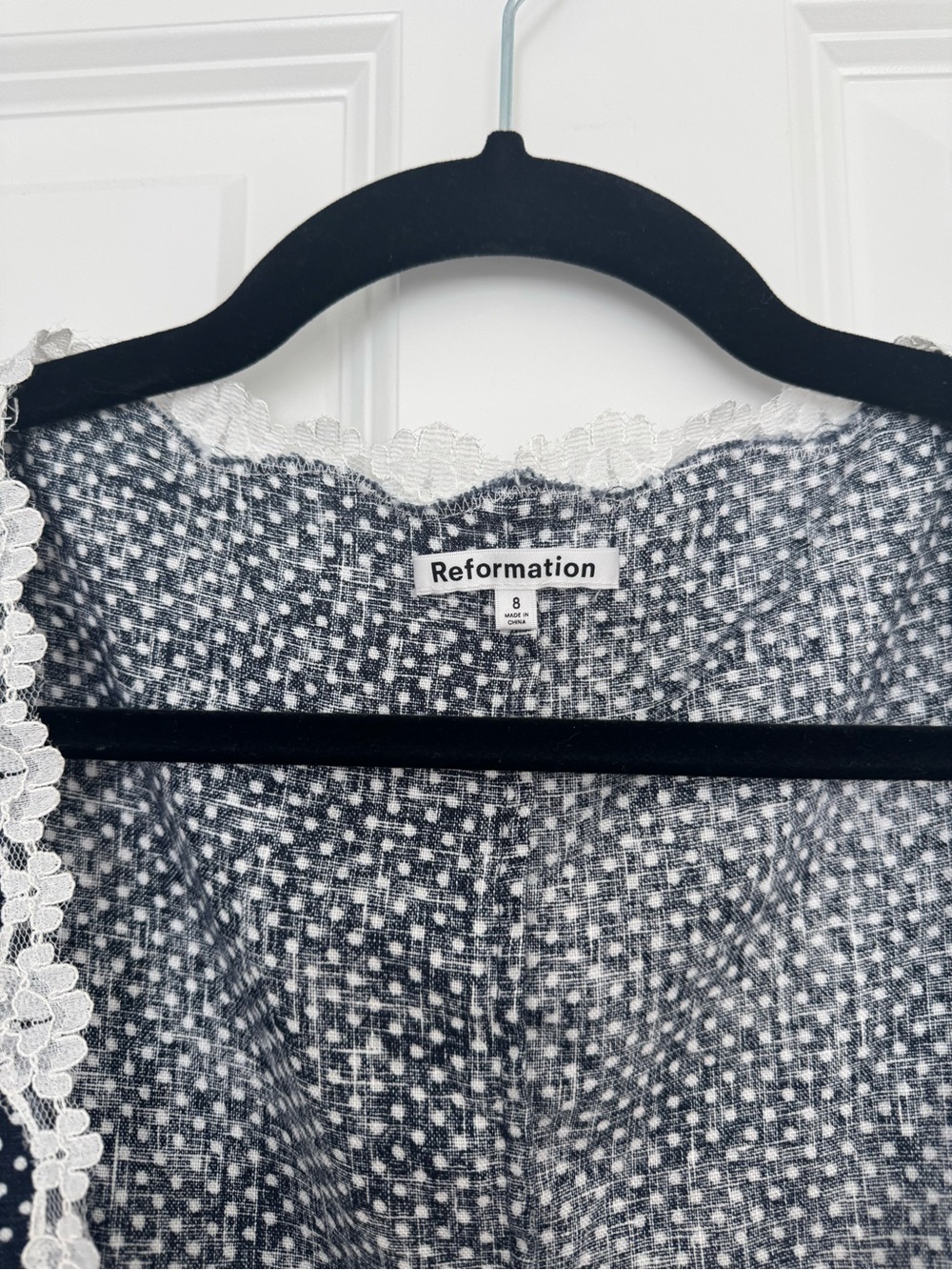 Reformation Annabella Linen Top in Raindrops Size 8 - Picture 3 of 4